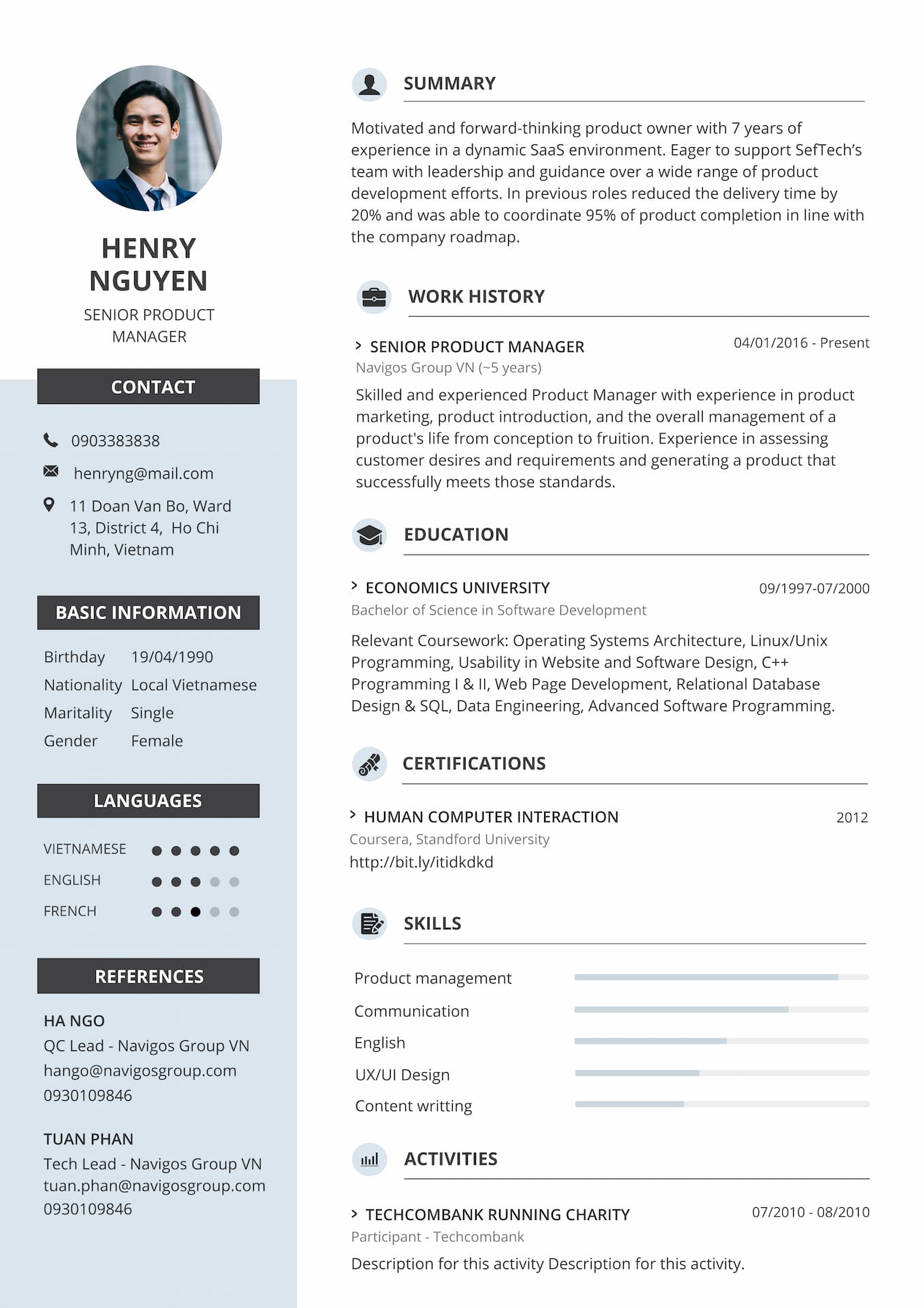The basic CV template