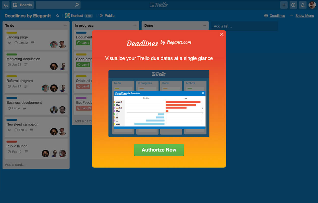 Với Trello, người dùng dễ dàng phân chia công việc và đặt deadline 