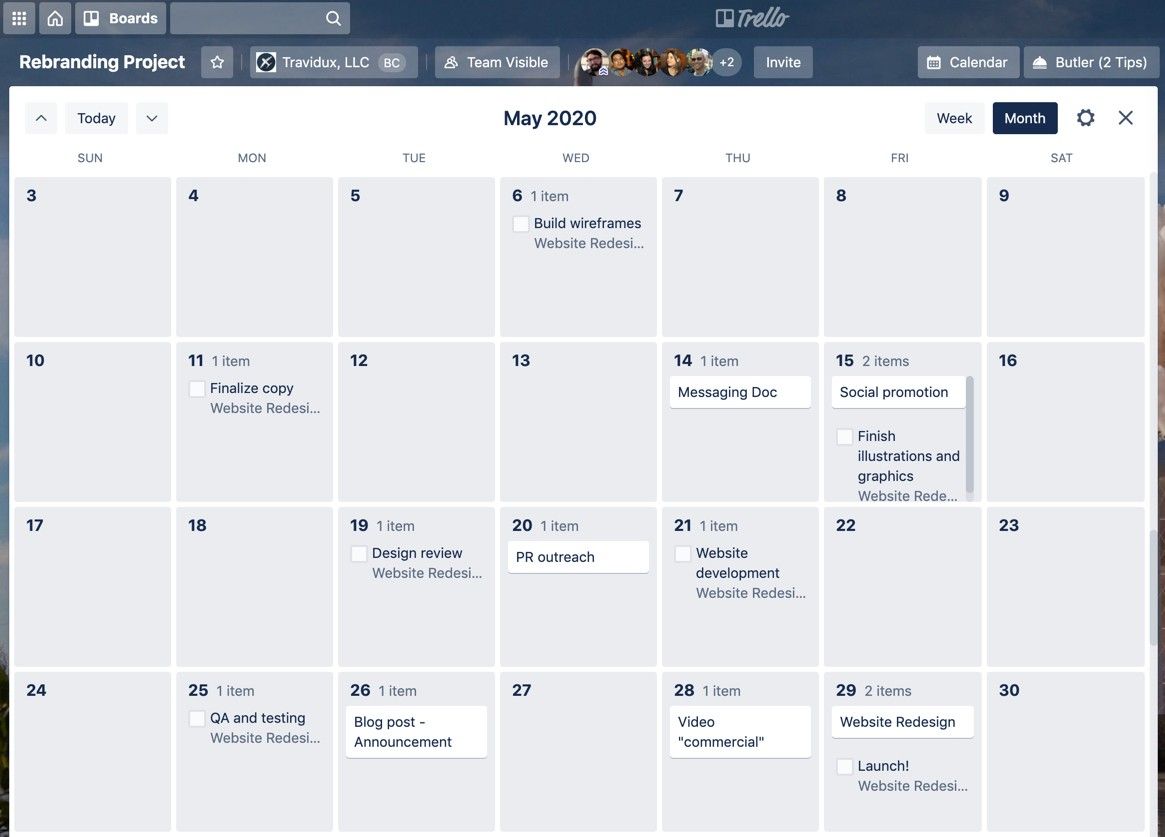 Việc theo dõi công việc bằng Calendar View rất hữu ích 