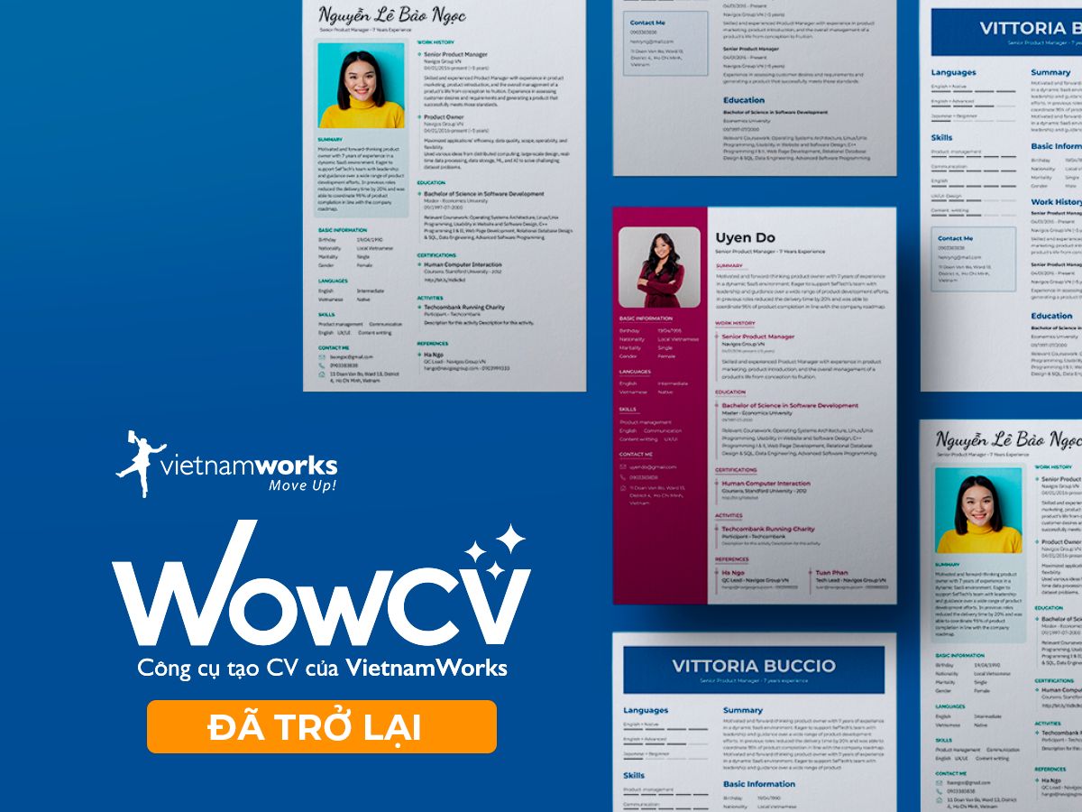 Cách tạo CV chuyên nghiệp trên wowcv