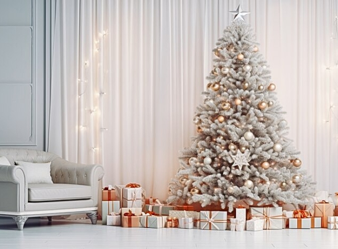 Làm cây thông Noel màu trắng
