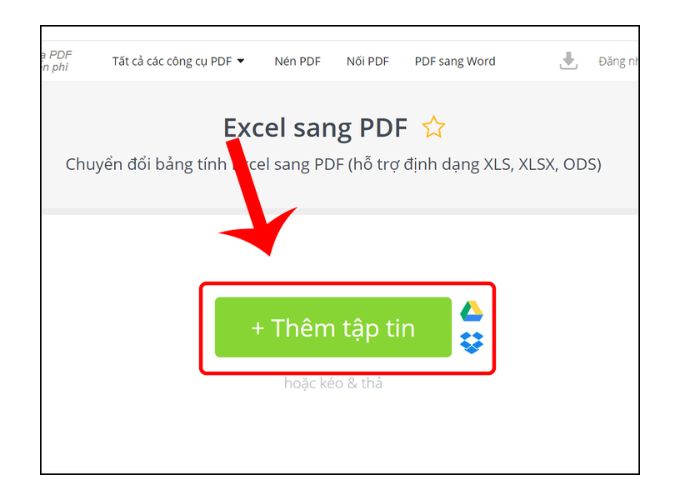 Chuyển Excel sang PDF trên PDF Candy