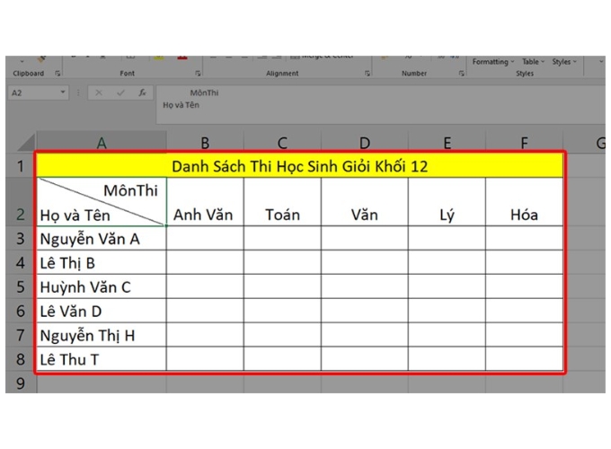 Cách gạch chéo ô trong excel chỉ ra rằng những dù đo lường và tính toán hoặc tổng kết