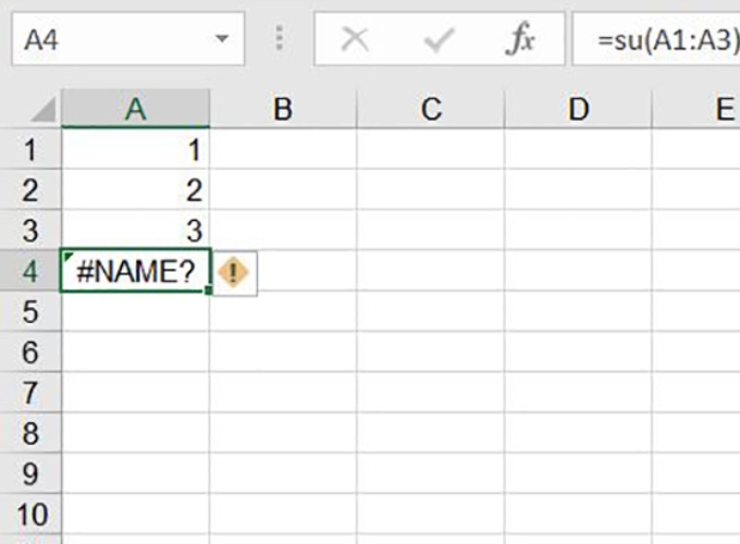 Lỗi name trong excel