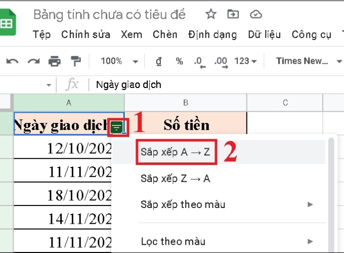 Sắp xếp và bộ lọc