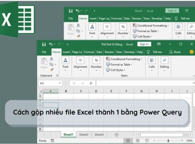 Sử dụng tính năng Power Query có sẵn trong excel để gộp file