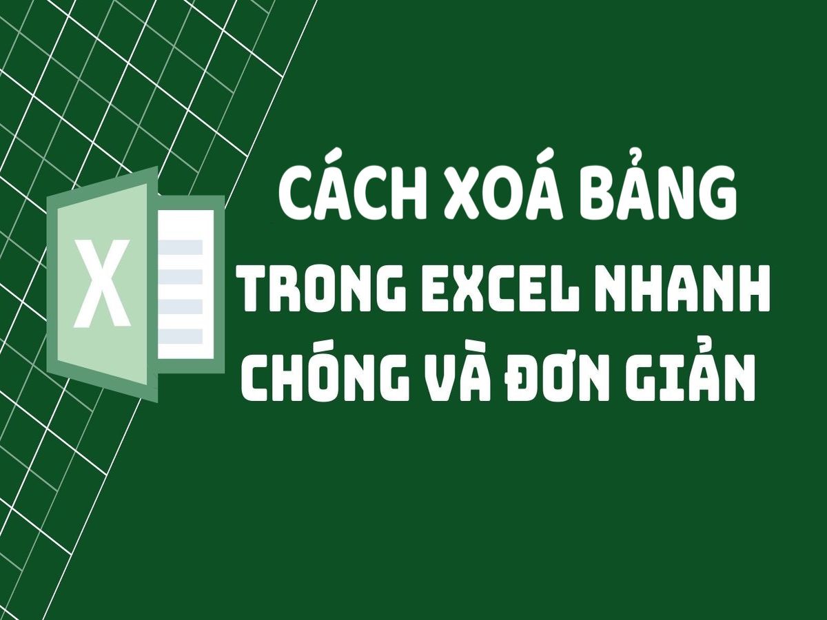 cách xóa bảng trong excel