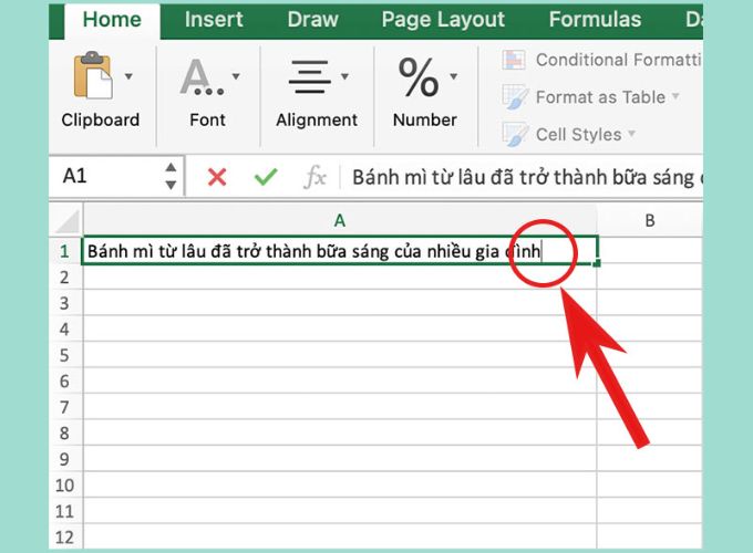 Cách xuống dòng trong ô Excel bằng tổ hợp phím tắt Alt + Enter