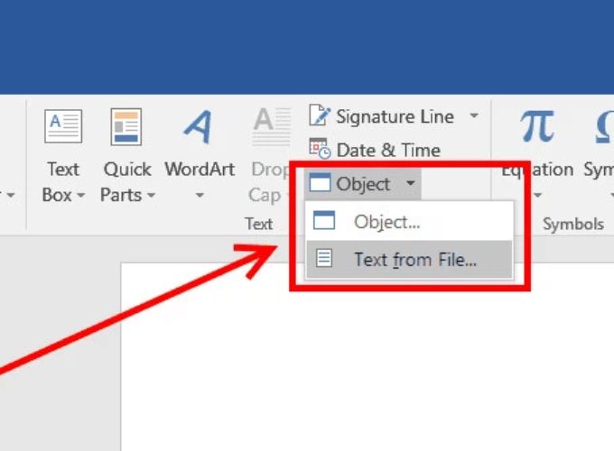 Cách chèn file Excel vào word bằng đối tượng nhúng