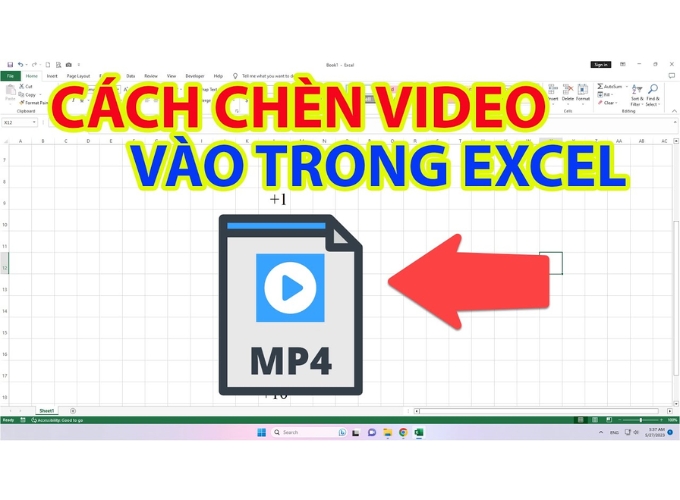 chèn video vào Excel