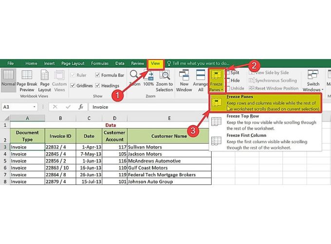 Cách bỏ ghim cột trong Excel